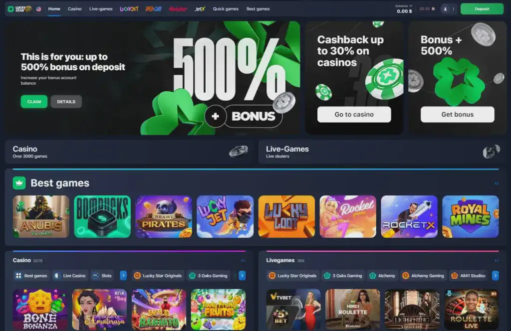 Lucky Star Casino Brazil official site